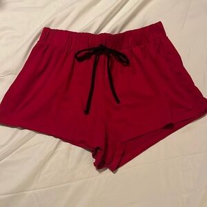 Red pajama shorts